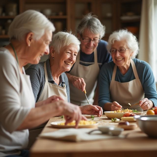 Atelier cuisine intergénérationnel avec personnes âgées
